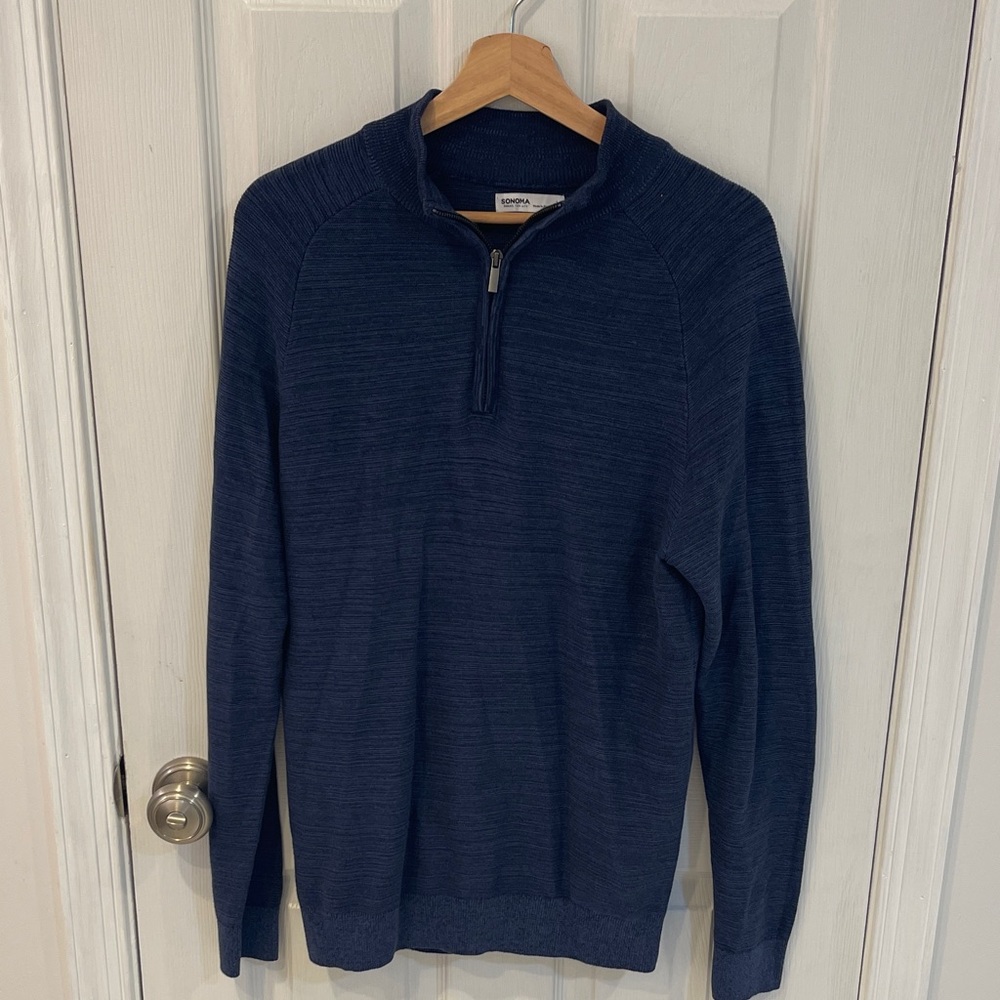 Men's Sonoma Navy Blue Half-Zip Sweater